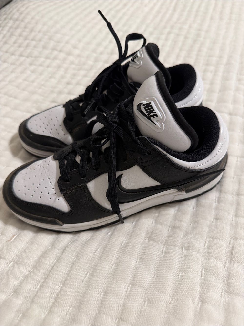 Nike Black and White Low-Top Sneakers with Swoosh